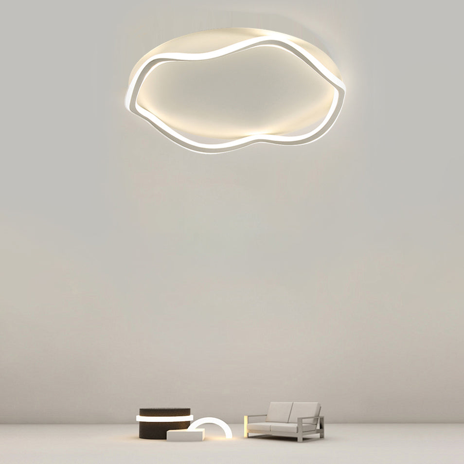 20" Long Simplicity Flush Ceiling Light Fixture Black/White Flush Mount Fixture