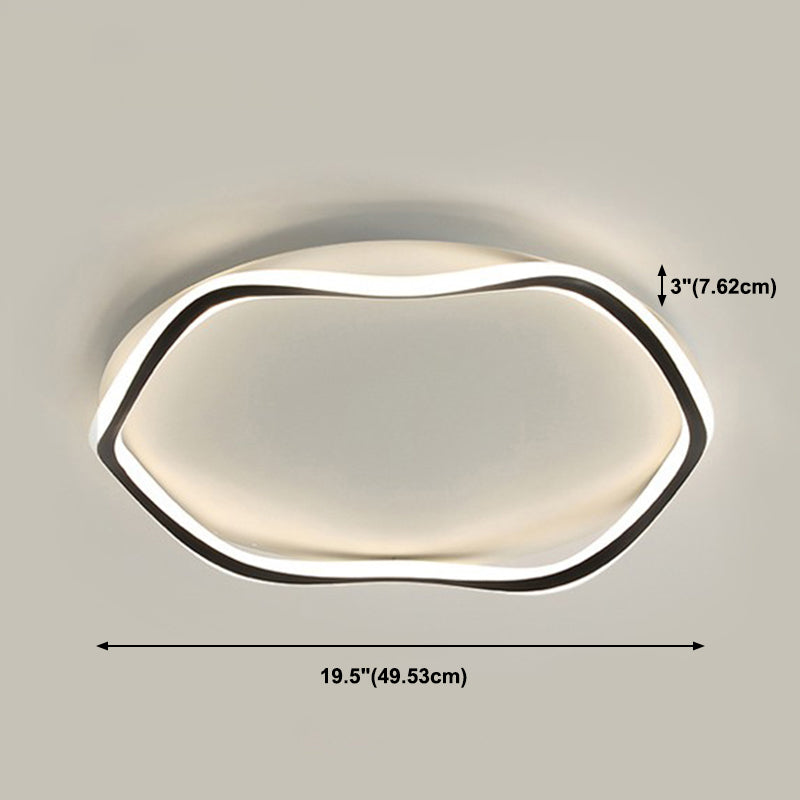 20" Long Simplicity Flush Ceiling Light Fixture Black/White Flush Mount Fixture