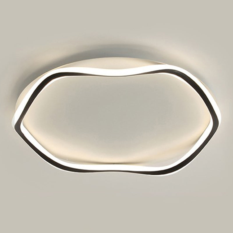 20" Long Simplicity Flush Ceiling Light Fixture Black/White Flush Mount Fixture