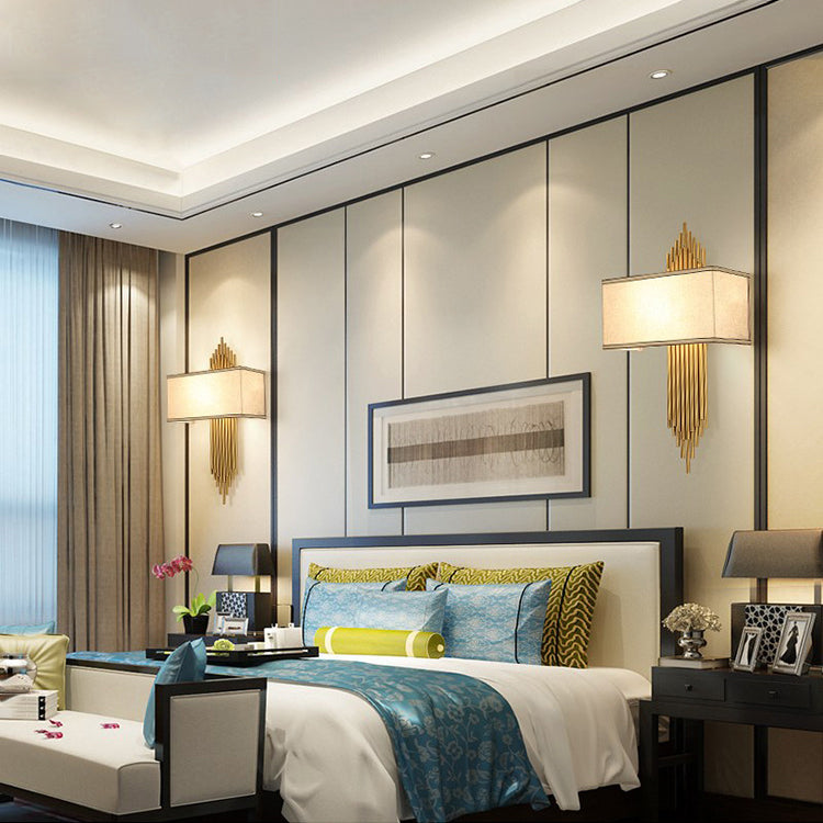 Postmodern Metal Wall Sconce Two Blub Wall Mounted Light Fixture for Bedroom