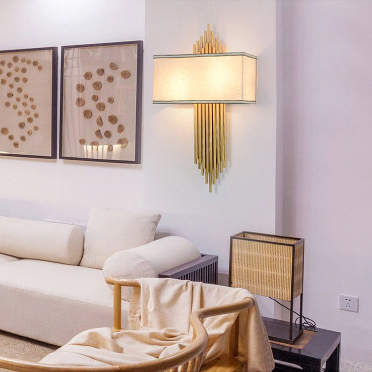 Postmodern Metal Wall Sconce Two Blub Wall Mounted Light Fixture for Bedroom