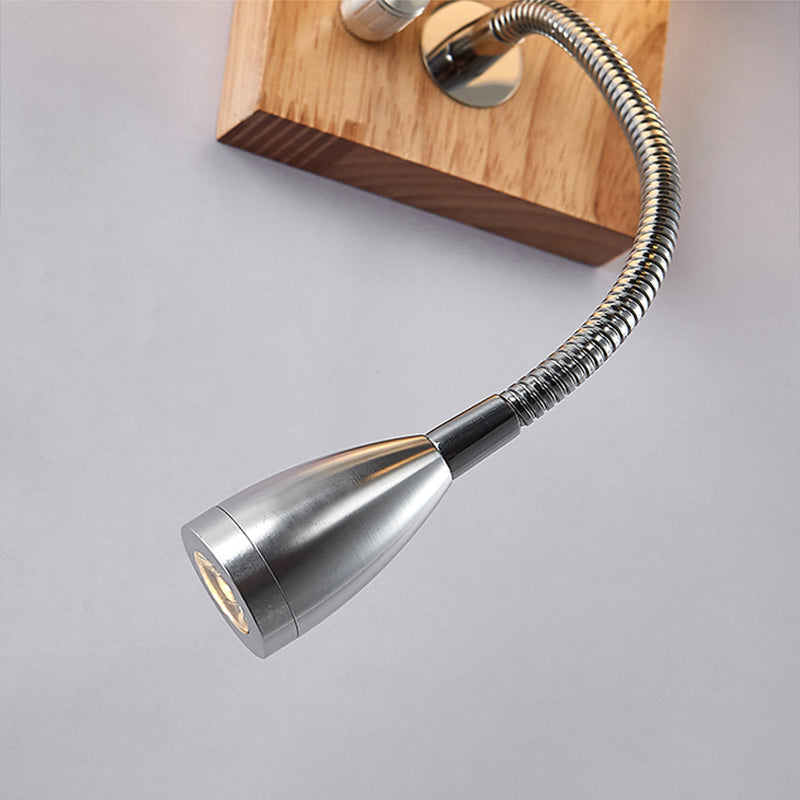 Modern Wood Rectangular Lampshade Wall Sconce One Blub Wall Mounted Light Fixture for Living Room