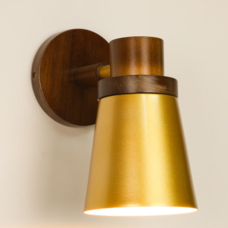 Sitting Room One Head Wall Sconce Contemporary Log and White Glass Wall Mounted Light Fixture