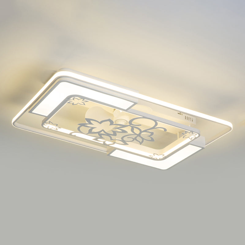 Weiße geometrische Deckenlüftungslampe moderne Acryl -LED -Halbblütenmontage Licht für Wohnzimmer