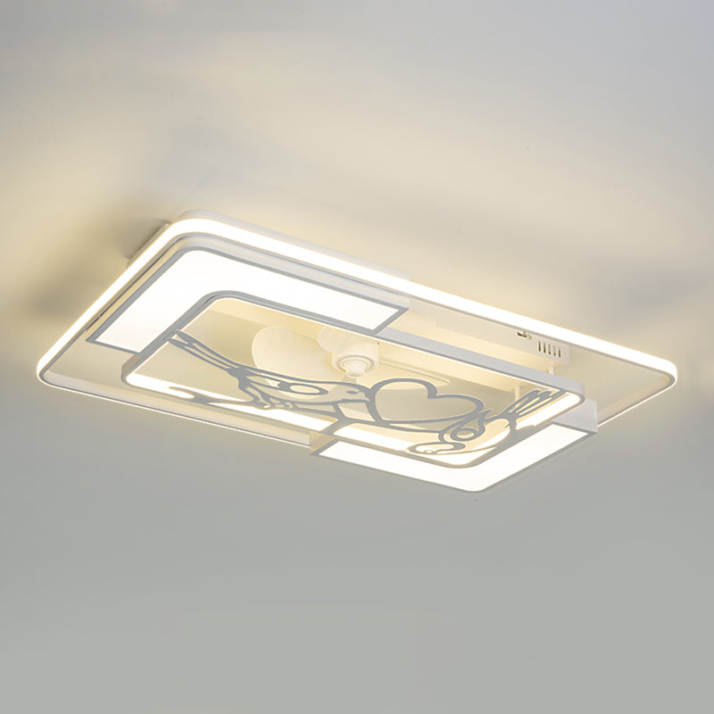 Weiße geometrische Deckenlüftungslampe moderne Acryl -LED -Halbblütenmontage Licht für Wohnzimmer