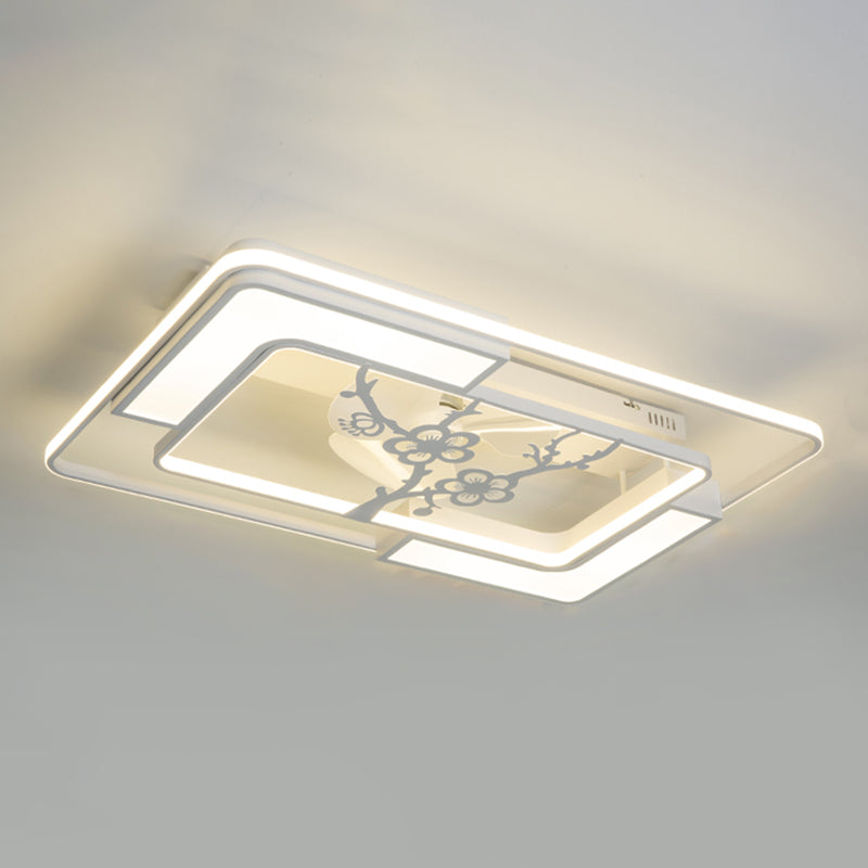 Weiße geometrische Deckenlüftungslampe moderne Acryl -LED -Halbblütenmontage Licht für Wohnzimmer