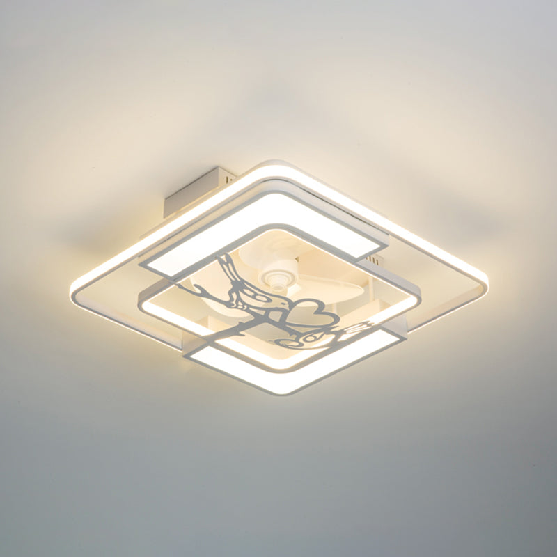 Weiße geometrische Deckenlüftungslampe moderne Acryl -LED -Halbblütenmontage Licht für Wohnzimmer