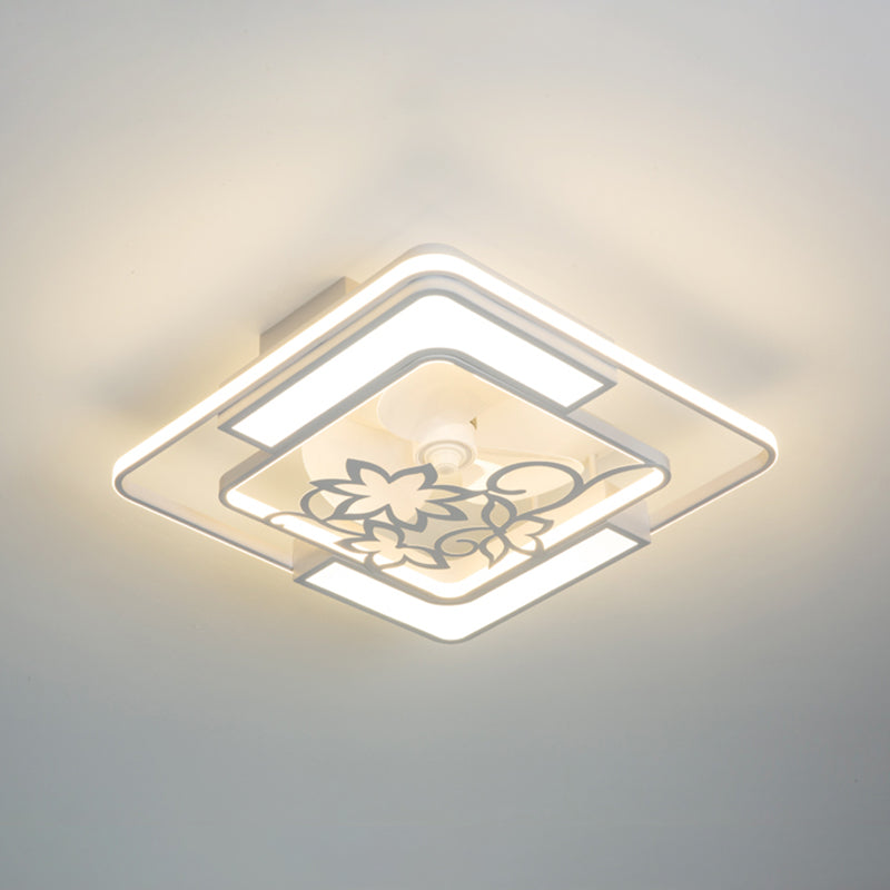 Weiße geometrische Deckenlüftungslampe moderne Acryl -LED -Halbblütenmontage Licht für Wohnzimmer