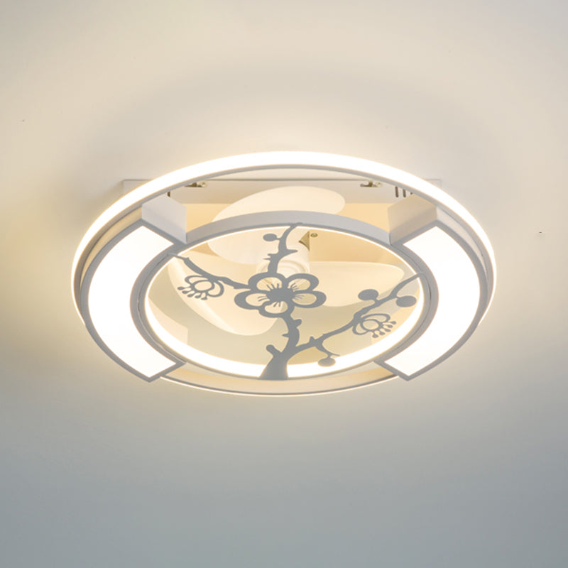 Weiße geometrische Deckenlüftungslampe moderne Acryl -LED -Halbblütenmontage Licht für Wohnzimmer