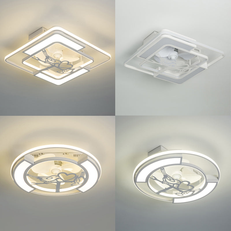 Weiße geometrische Deckenlüftungslampe moderne Acryl -LED -Halbblütenmontage Licht für Wohnzimmer