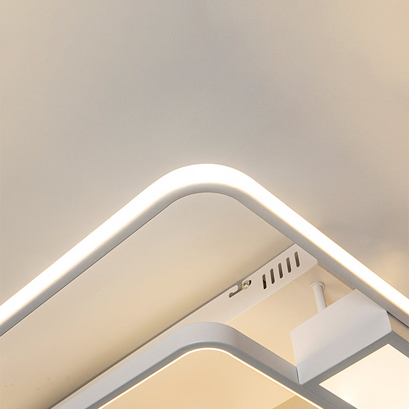 Weiße geometrische Deckenlüftungslampe moderne Acryl -LED -Halbblütenmontage Licht für Wohnzimmer