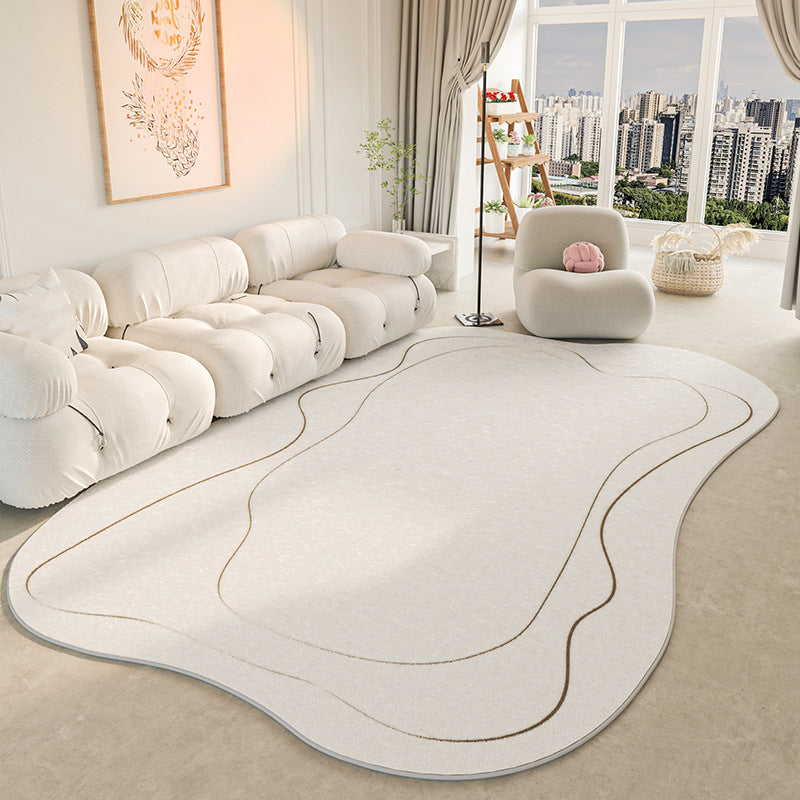 Modèle de tapis de tapis de zone moderne blanc tapis de support non glissant pour la décoration intérieure