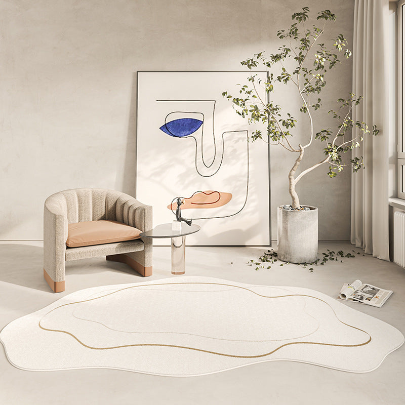 Modèle de tapis de tapis de zone moderne blanc tapis de support non glissant pour la décoration intérieure