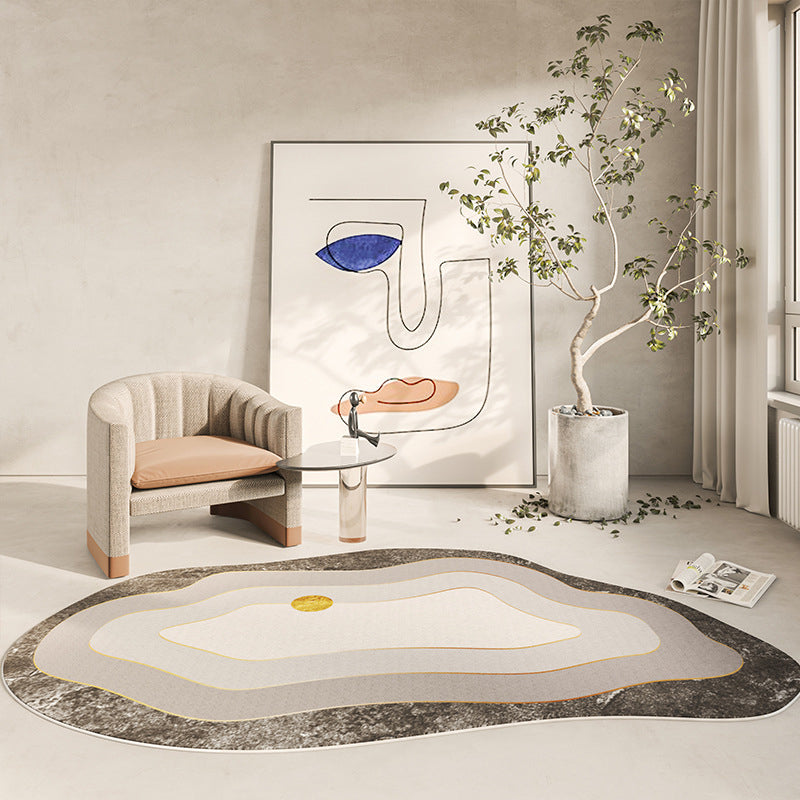 Modèle de tapis de tapis de zone moderne blanc tapis de support non glissant pour la décoration intérieure