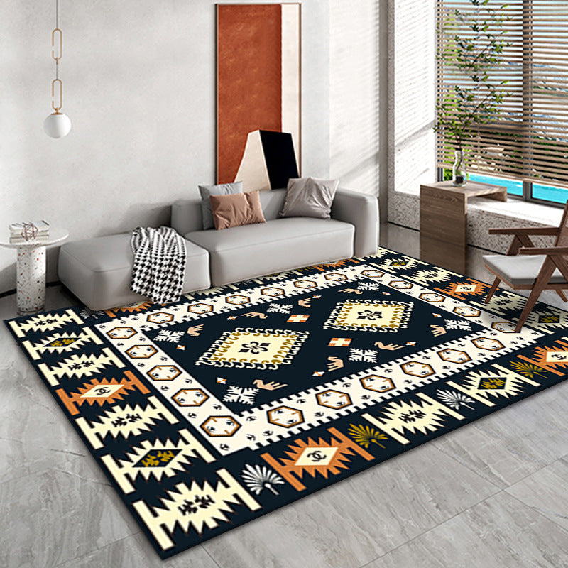 Bohemian Living Room Area Carpet American Pattern Polyester Area Rug Stain Resistant Rug