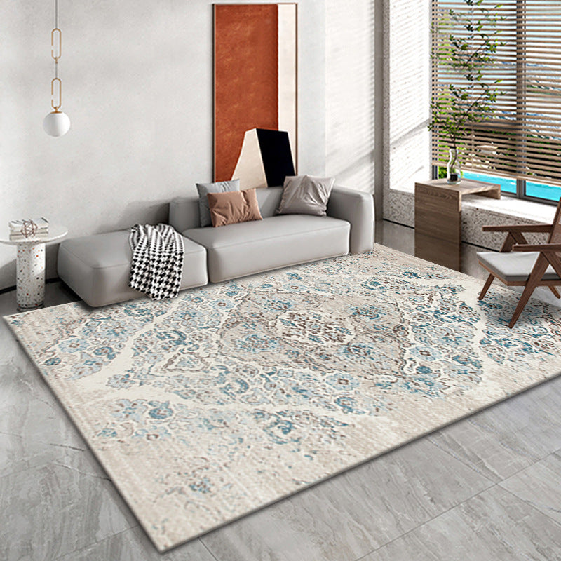 Bohemian Living Room Area Carpet American Pattern Polyester Area Rug Stain Resistant Rug