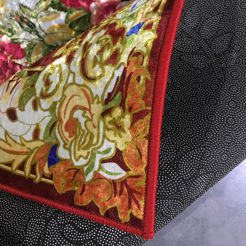 Blau traditioneller Bereich Teppichmedaillon Muster Polyester Fläche Teppich Anti-Schlupf-Teppich für Wohnkultur