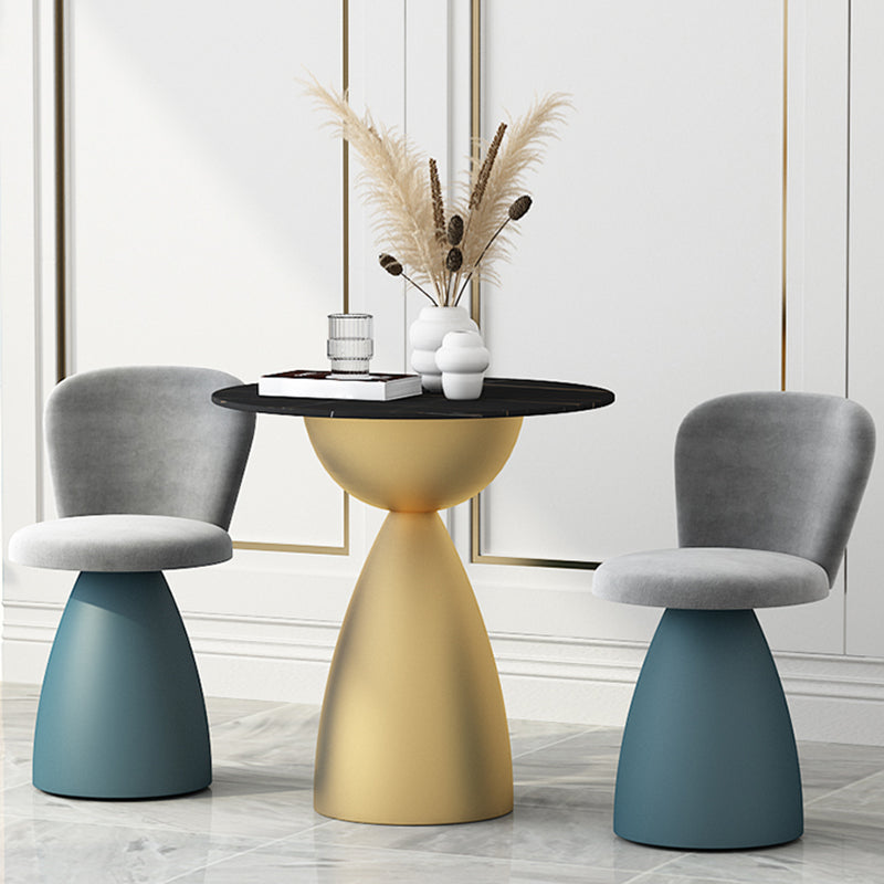 Minimalist Round Shape Sintered Stone Dining Table Standard 27.5 inch Dining Table for Kitchen