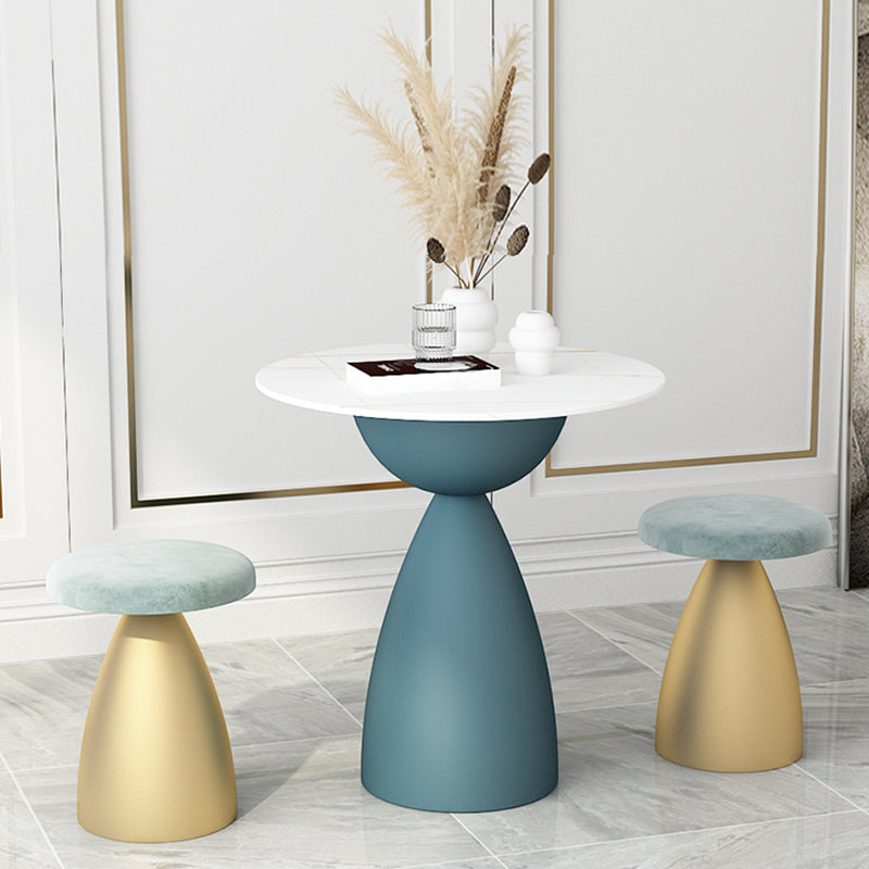 Minimalist Round Shape Sintered Stone Dining Table Standard 27.5 inch Dining Table for Kitchen