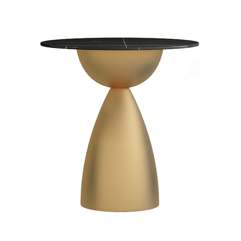 Minimalist Round Shape Sintered Stone Dining Table Standard 27.5 inch Dining Table for Kitchen