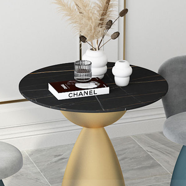 Minimalist Round Shape Sintered Stone Dining Table Standard 27.5 inch Dining Table for Kitchen