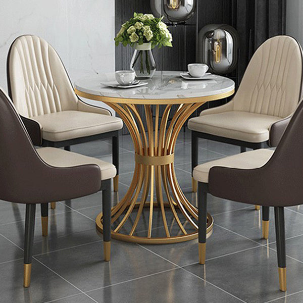 Mesa de comedor de piedra Mesa de comedor tradicional de lujo con base de pedestal