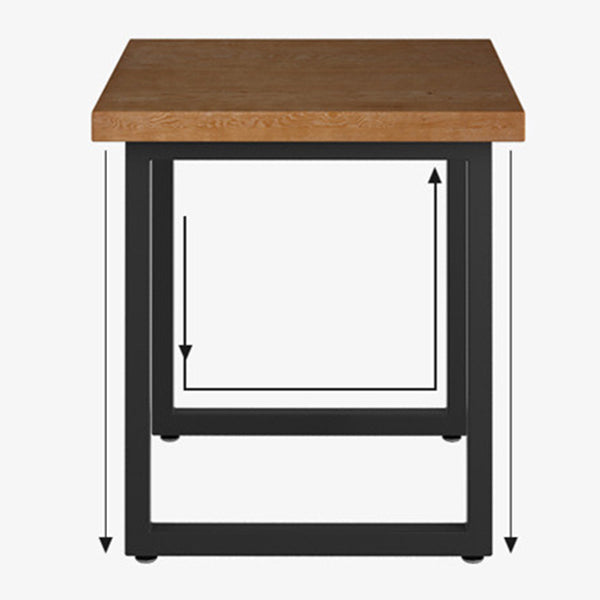 Industriequadrat Esstisch Kiefer Massivholz Tisch mit doppelter Sockel