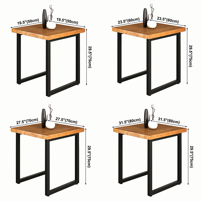 Industrial Solid Wood Dinner Room Kitchen Table Square Sled Table for Dining Room