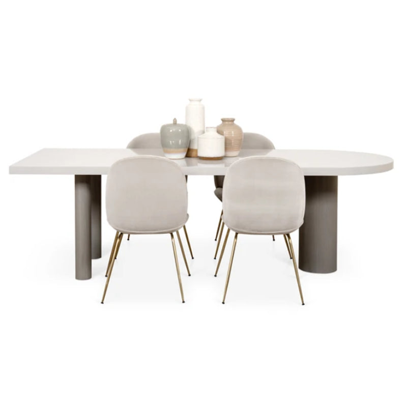 Moderner Home-Esstisch aus massivem Holz, Freiformtisch mit 3-Bein-Basis