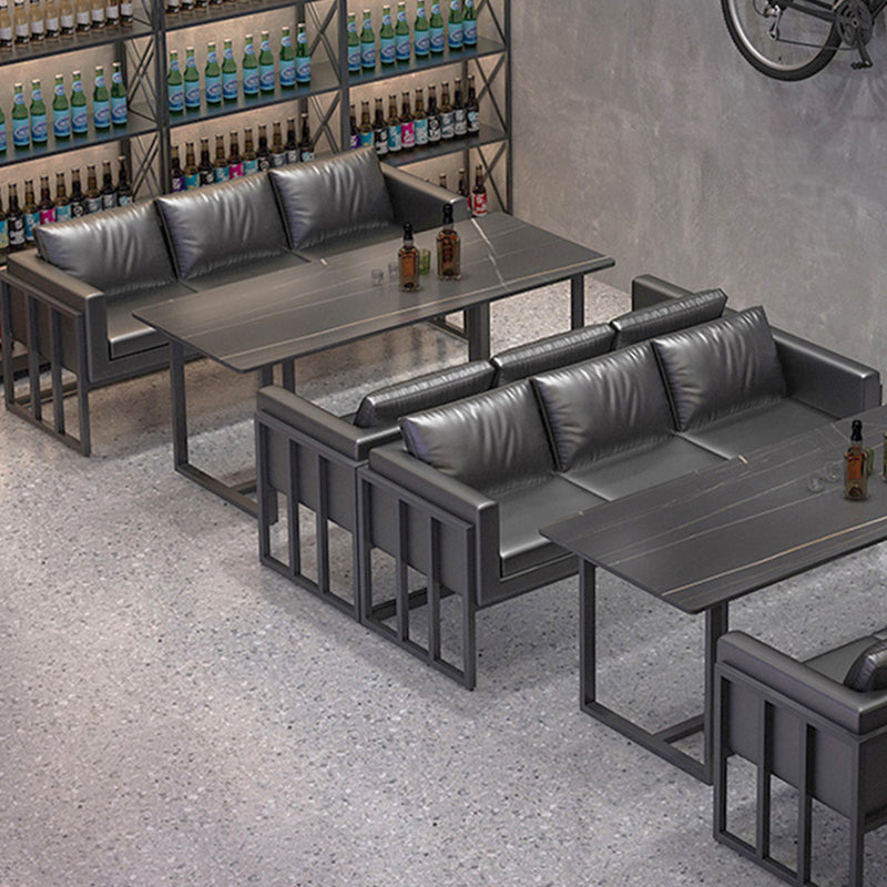 Industrial Sintered Stone Dinner Room Kitchen Table Black Sled Table for Dining Room