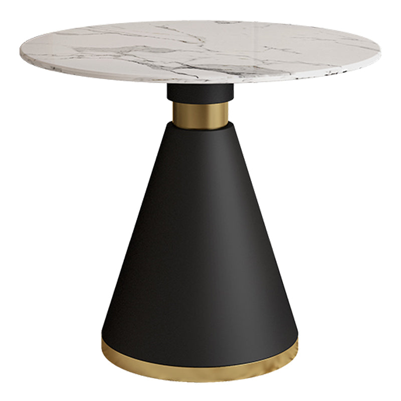 Metaal traditionele luxe ronde binnen tafel gesinterde stenen tafel met voetstukbasis