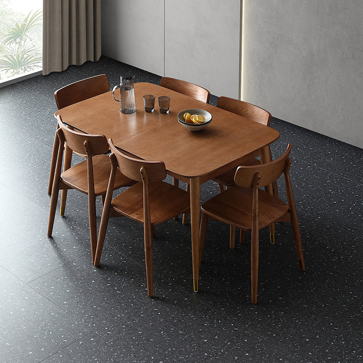 Extendable Ash Wood Table for Restaurant Rectangle Dining Table with 4 Legs