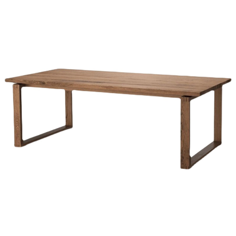 Mesa de comedor Glam de madera maciza marrón, mesa de comedor estándar con forma rectangular para cocina