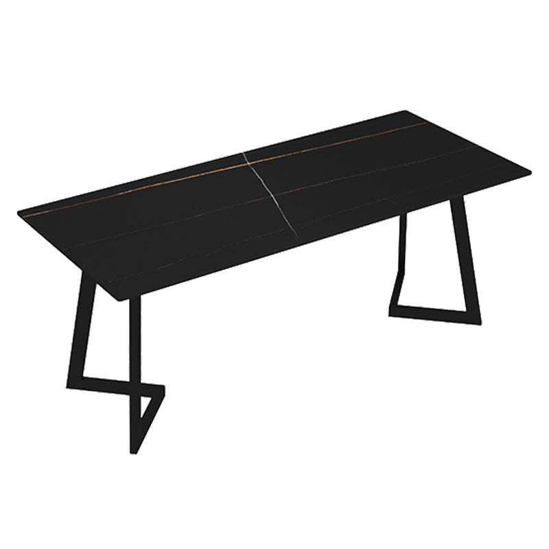 Table de cuisine noire industrielle table de table de cuisine de table de traîneau pour salle à manger