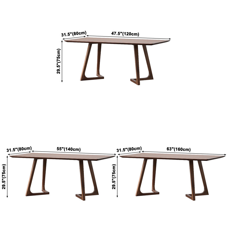 Round Wood Color Dining Table Solid Wood Table Modern with Double Pedestal