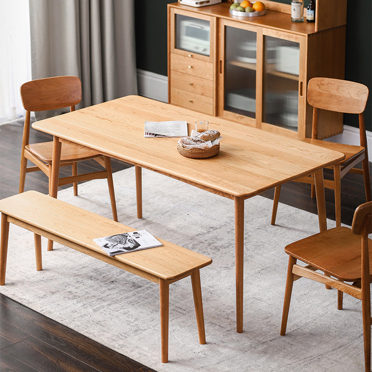 Vaste houten rechthoek eettafel in de natuur eigentijdse keuken houten tafel met 4 poten