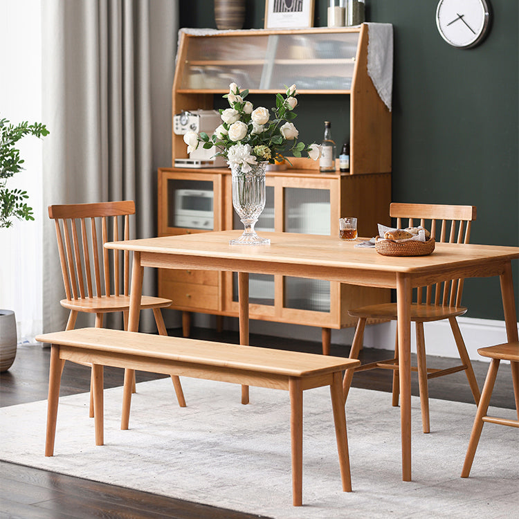 Vaste houten rechthoek eettafel in de natuur eigentijdse keuken houten tafel met 4 poten