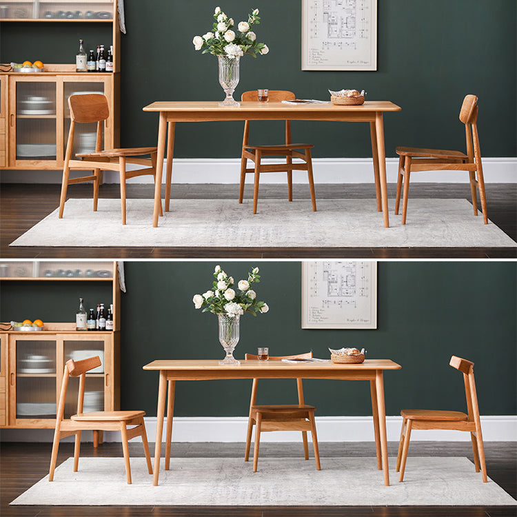 Vaste houten rechthoek eettafel in de natuur eigentijdse keuken houten tafel met 4 poten