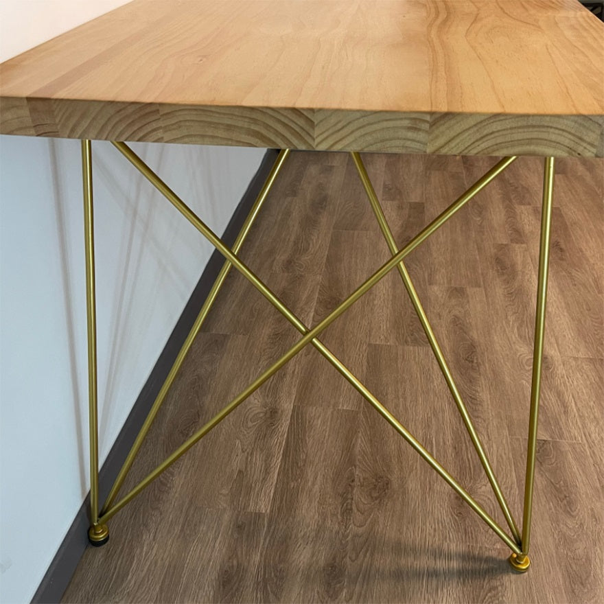Mesa de comedor de color rectángulo de madera Mesa de madera maciza con 4 patas