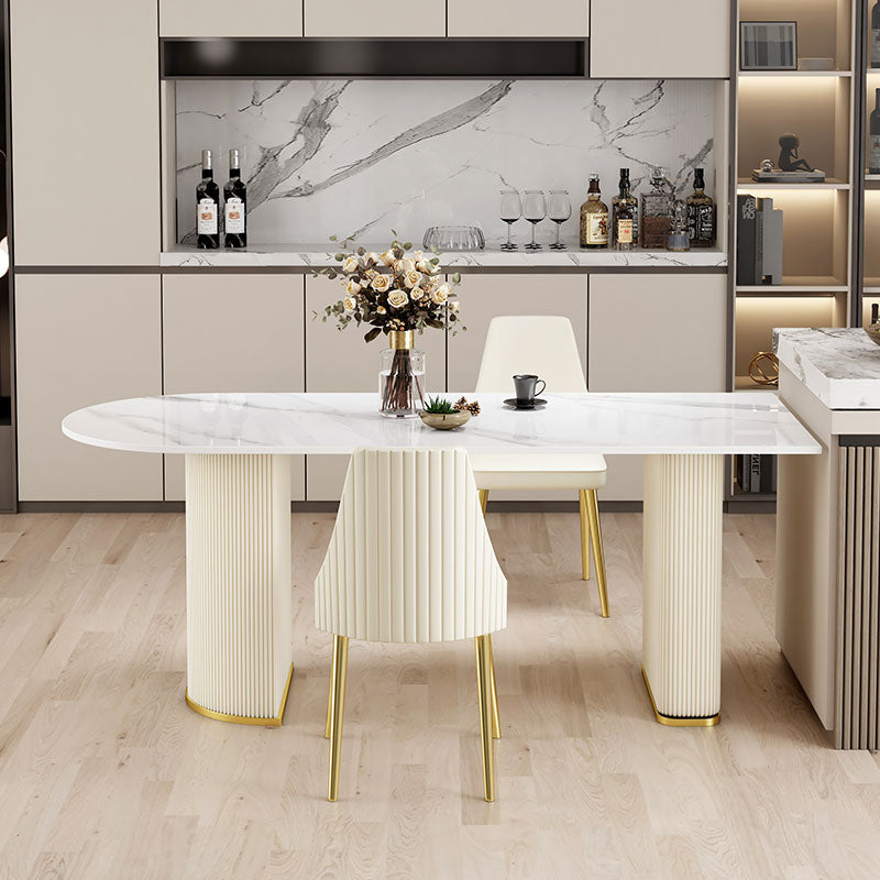 Metaal traditionele luxe gratis vorm binnen tafel gesinterde stenen tafel voor keuken