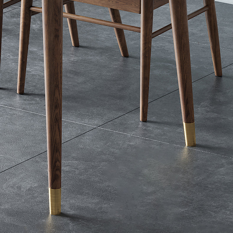 Rectangle Ash Wood Table in Walnut Luxury Dining Table with 4 Legs for Restaurant