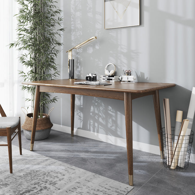Rectangle Ash Wood Table in Walnut Luxury Dining Table with 4 Legs for Restaurant