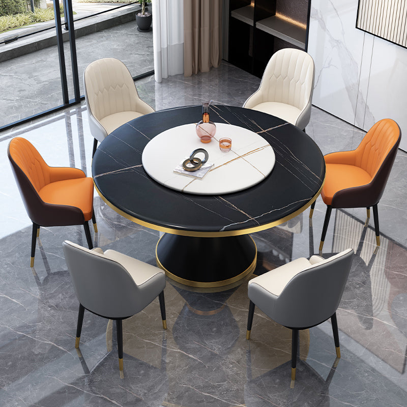 Glam Gesinterde Steen Ronde Vorm Eettafel Keuken Standaard Eettafel met Voetstuk