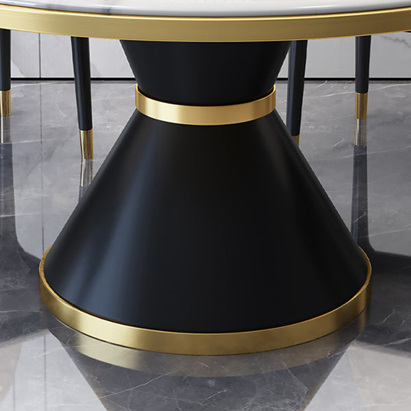 Glam Gesinterde Steen Ronde Vorm Eettafel Keuken Standaard Eettafel met Voetstuk