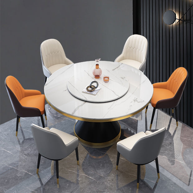 Glam Gesinterde Steen Ronde Vorm Eettafel Keuken Standaard Eettafel met Voetstuk
