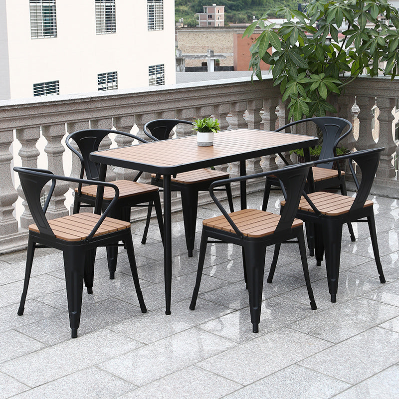 Mesa de comedor industrial 4 mesa base de metal para la cena de cocina en casa