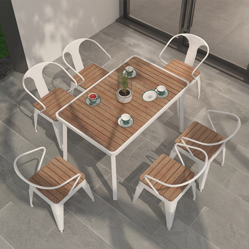 Mesa de comedor industrial 4 mesa base de metal para la cena de cocina en casa