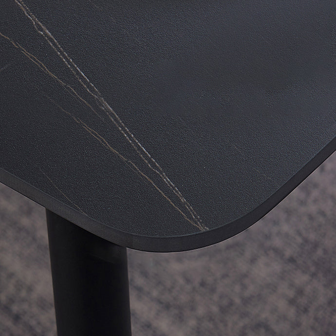Rectangle Industrial Sintered Stone Dining Table 4 Legs Carbon Steel Base Table for Home