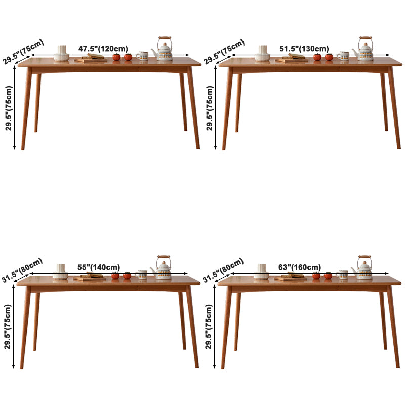 Table de salle à manger moderne de table en bois de cerisier de rectangle avec 4 jambes pour le restaurant
