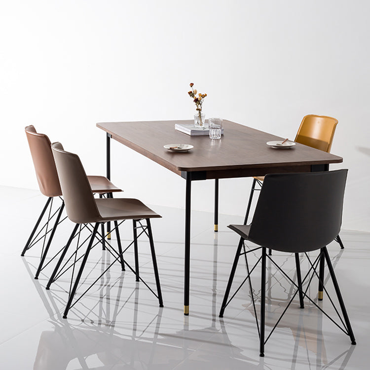 Mesa de madera sólida de pino rectángulo mesa de comedor de lujo en marrón con 4 patas para restaurante